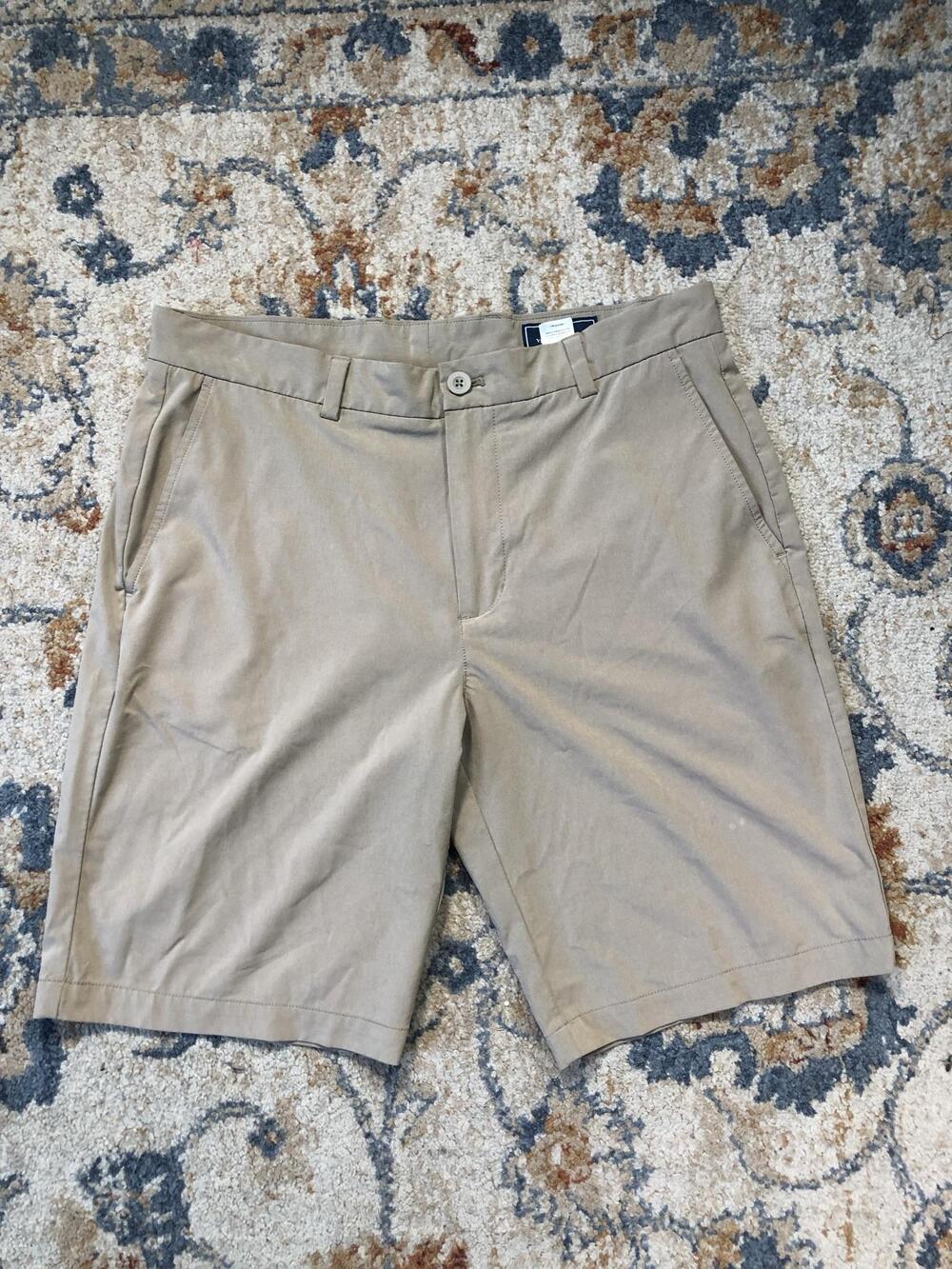 Vineyard Vines Shorts Mens 33 Beige Performance Stretch Chino 9 Inseam Casual